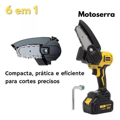 Kit 6 Em 1 Furadeira Parafusadeira Motoserra Multifuncional