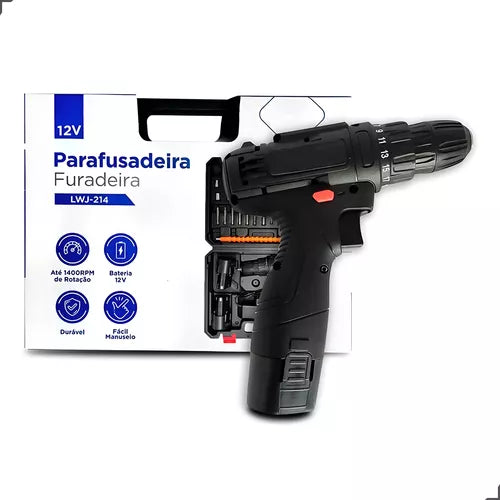 Parafusadeira Furadeira 12v Litio Bivolt Titanium C/ Maleta