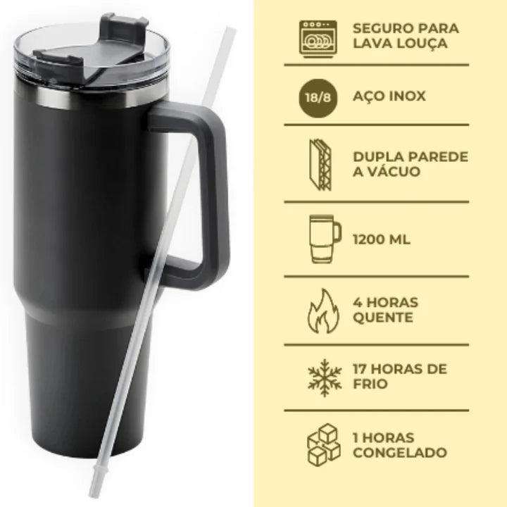 Garrafa Térmica 1200 Ml com Canudo